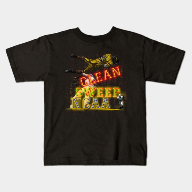 NCAA Football | Clean Sweep NCAA Kids T-Shirt by DoDopharaoh